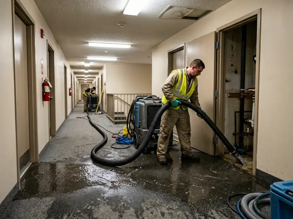 multi-unit-apartment-hallway-f-005 — frequently asked questions, Emergency Burst Pipe Water Extraction & Removal in Willough…
